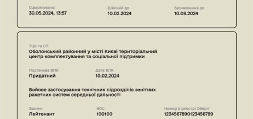 Військово-обліковий документ в електронній і паперовій формі